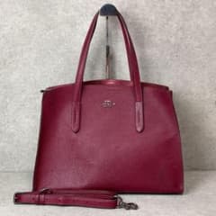 COACH コーチ チャーリー トートバッグ2way レザー ボルドー - メルカリ