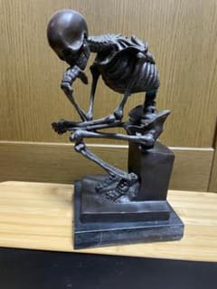 マーキット【美品】 純ブロンズ製　スケルトンシンカー 考える骸骨彫像 マーキット様専用【美品】 純ブロンズ製 スケルトンシンカー 考える