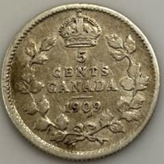カナダ 5セント 銀貨 エドワード7世 1909年 外国コイン 古銭 - メルカリ