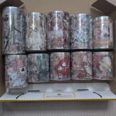 海外マスキングテープ 10点+おまけ5ループ（ランダム） まとめ売り