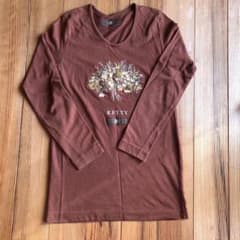 KETTY 長袖Tシャツ　ブラウン　花柄　刺繍のサムネイル