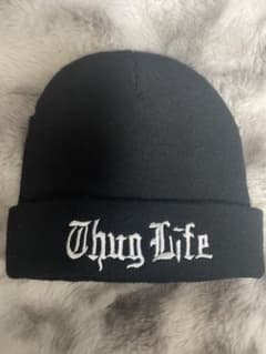 Thug Life ビーニー帽子 黒のサムネイル