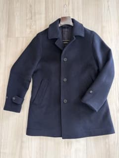 SHIPS ダブルフェイスカーコート ダークネイビー メリノウール