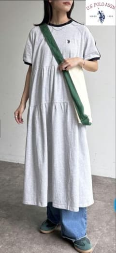 ■【新品】◆U.S.P. ◆半袖ティアードシャツワンピース グレー■のサムネイル