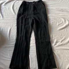 フレアパンツ デニム ブラック レディース フリーサイズのサムネイル