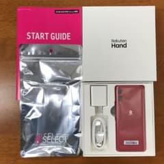 Rakuten Hand 楽天ハンド クリムゾンレッド 純正クリアケース付きのサムネイル