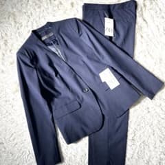 ZARA【未使用タグ付】パンツスーツセットアップ ノーカラーネイビー