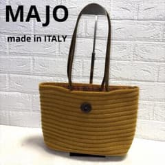 希少品】MAJO マヨ イタリア製 ウール 本革 肩掛け トートバッグ 