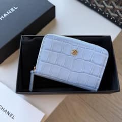 CHANEL 26Bコインケース クロコ型押し ライトブルー 【特別感】のサムネイル