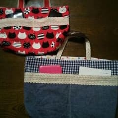 バッグインバッグ　2個　ハンドメイド　07のサムネイル