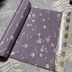 京衣 着物反物 桜・銀杏柄 紫系　長襦袢