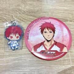黒子のバスケ 赤司 征十郎 】ラバーキーホルダー、缶バッジ 2点セット