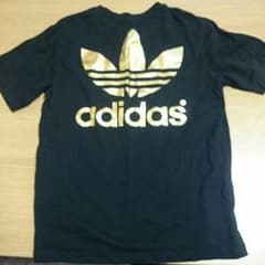 アディダス Tシャツ ロゴ 黒 金のサムネイル