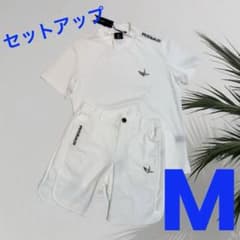 新品】ウノピュウゴルフ セットアップ モックネック ハーフパンツ 白 M