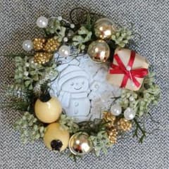 セール！小さなクリスマスリース 雪だるまとクリスマスツリー