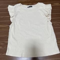 ZARA リブ ノースリーブ フリル トップスのサムネイル