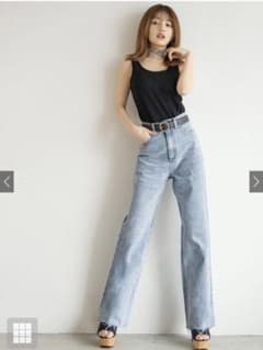 フリンジヘムフレアデニムパンツ　Sのサムネイル