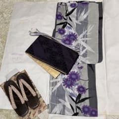 【新品未使用】浴衣 帯 帯締め 下駄 4点セット 紫 花柄 新品未使用】浴衣 帯 帯締め 下駄 4点セット 紫 花柄 - メルカリ