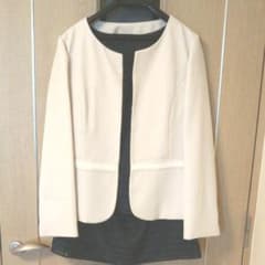 ☆りんご様専用☆洗える！レースセットアップ ノーカラージャケット 3点セットのサムネイル