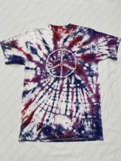 タイダイ Tシャツ ピースマーク スパイラル Lサイズ　古着 フェス ヒッピーのサムネイル
