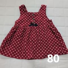 小花柄 コーデュロイ ワンピース 80cmのサムネイル