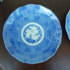染付 印判皿 2枚セット 松竹梅 輪花皿 - メルカリ
