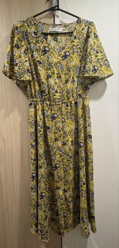 Emsexcite 花柄 半袖 ワンピース イエローのサムネイル