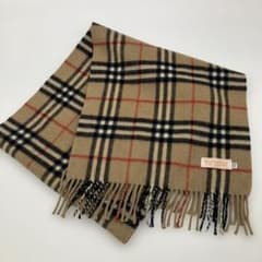 美品 現行タグ バーバリー カシミヤ100% ノバチェック マフラー 破れあり Burberrys カシミヤ100% ノバチェック マフラー 白タグ