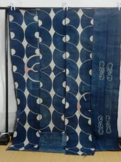 木綿・古布・火消し半纏のつなぎ布・明治期前後・と八番・繋ぎ輪違い