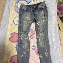 mnml ペイント加工 ダメージデニムパンツ 32インチのサムネイル