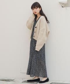 [Kastane] シフォン小花柄カシュワンピース　ネイビーのサムネイル