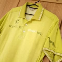 美品】adabat アダバット ゴルフウェア 46 M ライムグリーン 半袖