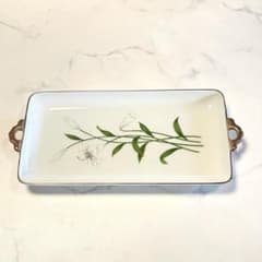 深川製磁 ⭐︎君島一郎デザイン 百合柄 手付き長角トレー サンドイッチ