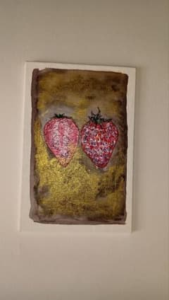 ハンドメイド ミニキャンバスアート 苺のサムネイル
