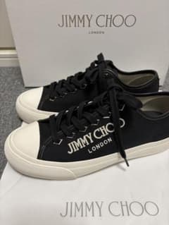 【新品未使用】JIMMYCHOO キャンバスローカットスニーカーブラック39のサムネイル