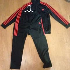 adidas ジャージ 上下セット ブラック レッドのサムネイル