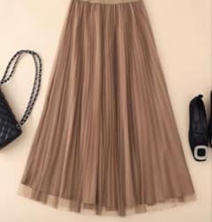 SHEIN ルミナスウェルス　プリーツメッシュAラインスカートのサムネイル