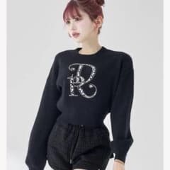 Darich ダーリッチ DRビジューボリュームリブニットトップス ブラック