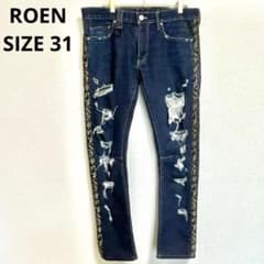 ROEN スカル刺繍 ダメージ加工デニム Y2K 高原弘 日本製 サイズ31