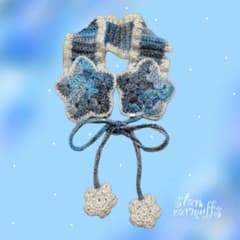 ヘッドドレス 風 星型 イヤーマフ ( ブルー系 ＆ ホワイト)のサムネイル