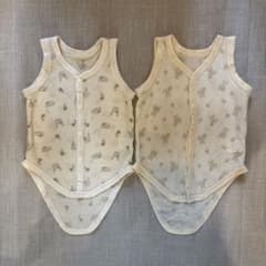 肌着　ノースリーブ 前開き　ロンパース 2枚セットのサムネイル