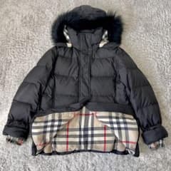 BURBERRY LONDON ラクーンファー ダウンコート メガチェック 44 - メルカリ