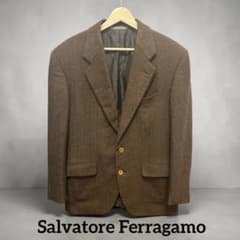 Salvatore Ferragamo 極美品 カシミヤ混 テーラードジャケット 極美品✨Ferragamo サイズM〜L カシミヤ100% テーラードジャケット
