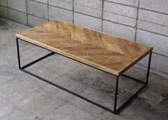 ウッドxアイアンのセンターテーブル HERRINGBONE TABLE ウッドxアイアンのセンターテーブル HERRINGBONE TABLE - メルカリ