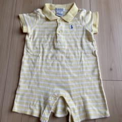 Ralph Lauren イエロー ストライプロンパース 9Mのサムネイル