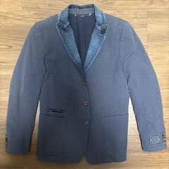 diesel デニム切替 テーラードジャケット ネイビー