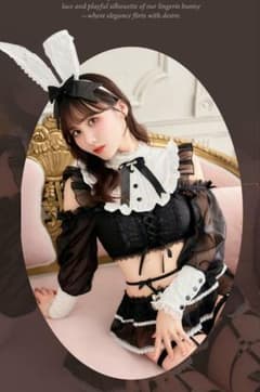 Malymoon マリームーン ミュールレースランジェリーバニー ブラック