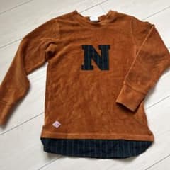 Nロゴ付き茶色長袖カットソーのサムネイル