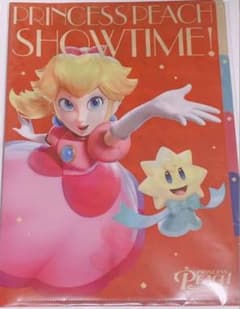 ピーチ姫＆ステラ タブ付き5ポケットA4クリアファイル