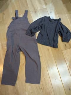 ZARA キッズ トップス アプレレクールサロペット　セット 110cmのサムネイル